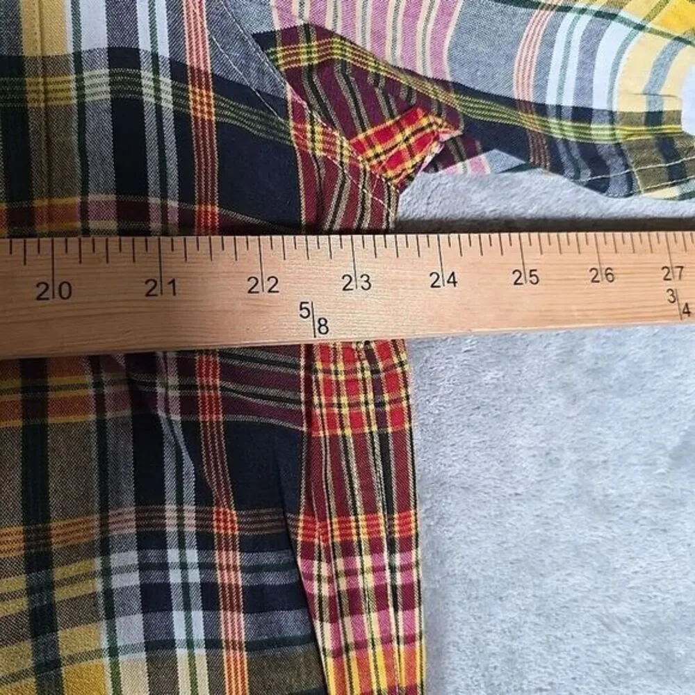 Chaps Ralph Lauren Shirt Mens Large Tartan Plaid Short‎ Sleeve Button Up Casual